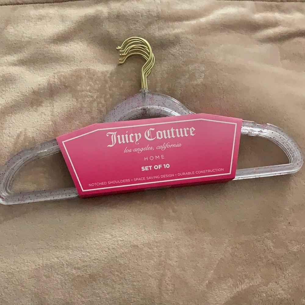 Juicy couture set of 10 clear hangers